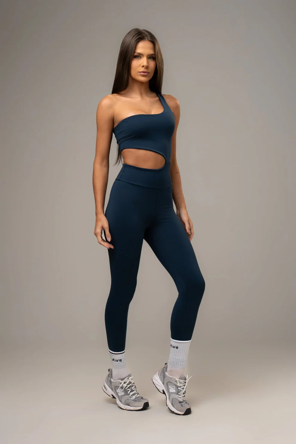 Navy Sculpt Asymmetrical Jumpsuit