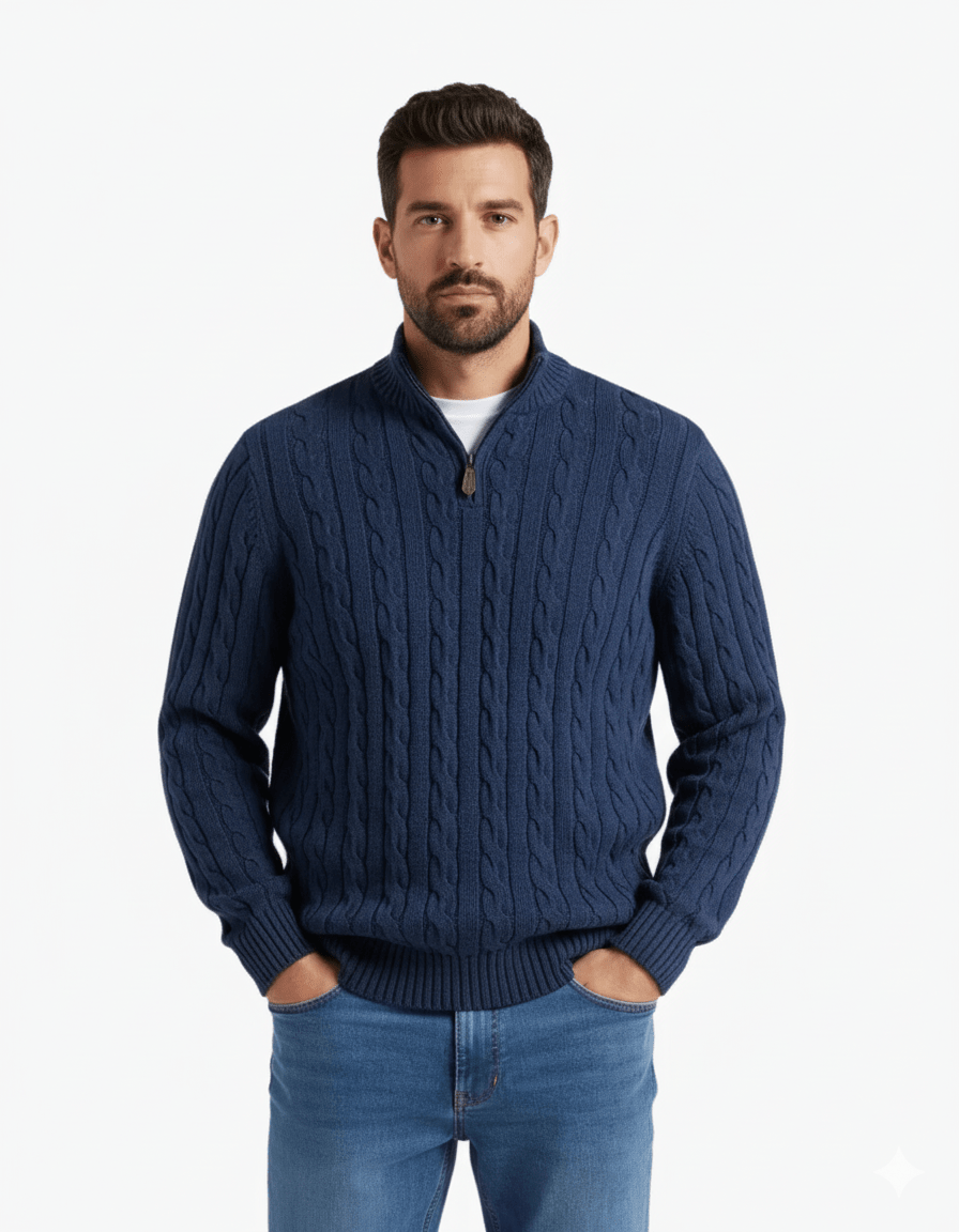 MAYFAIR HALF ZIP SWEATER - Sovira